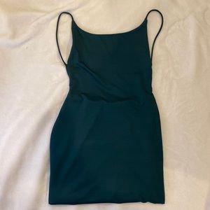 Backless emerald green dress